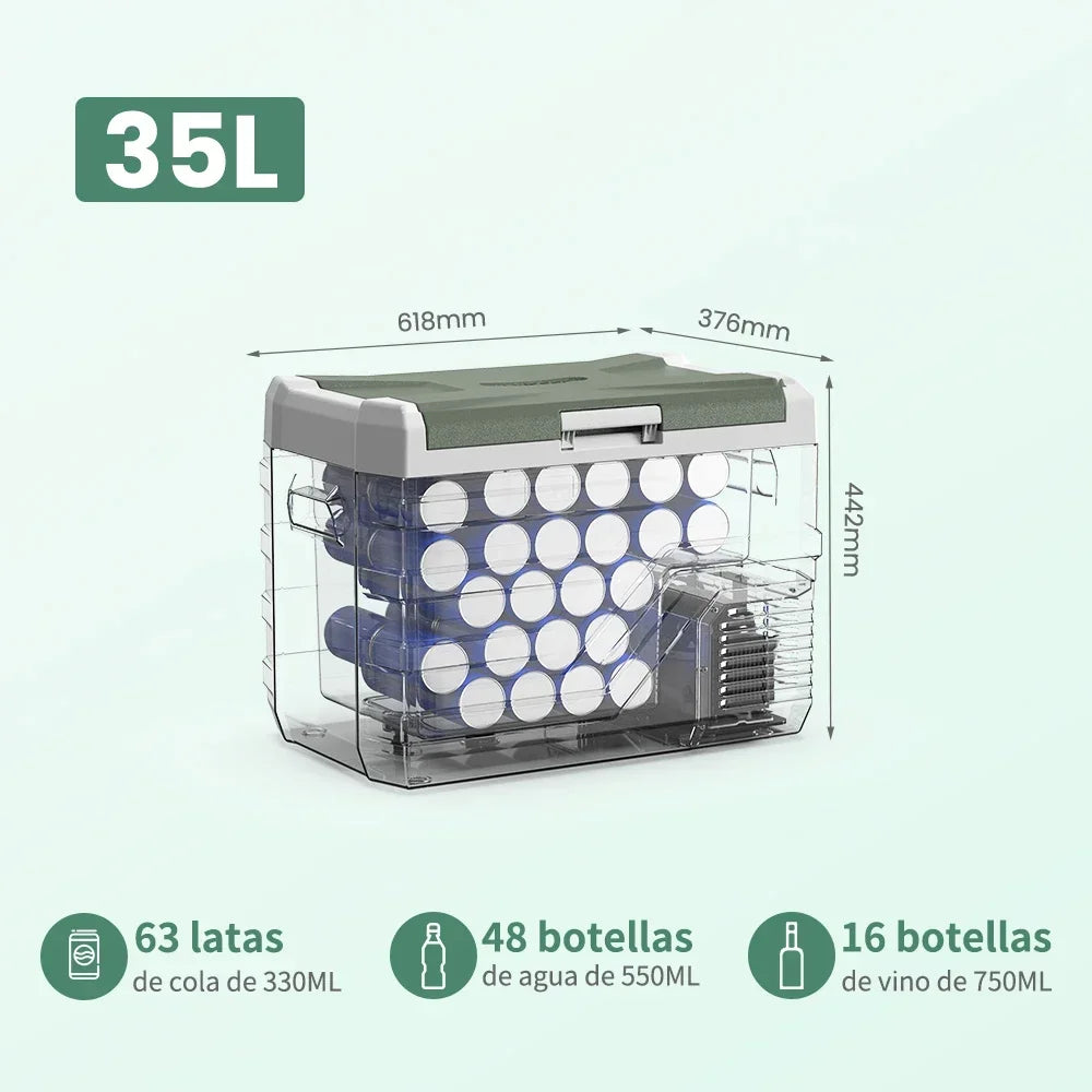 NL 25L, 35L, 45L Car Refrigerator with 12V Compressor - 12/24V DC and 100 - 240V AC Portable Cooler for Camping and Travel