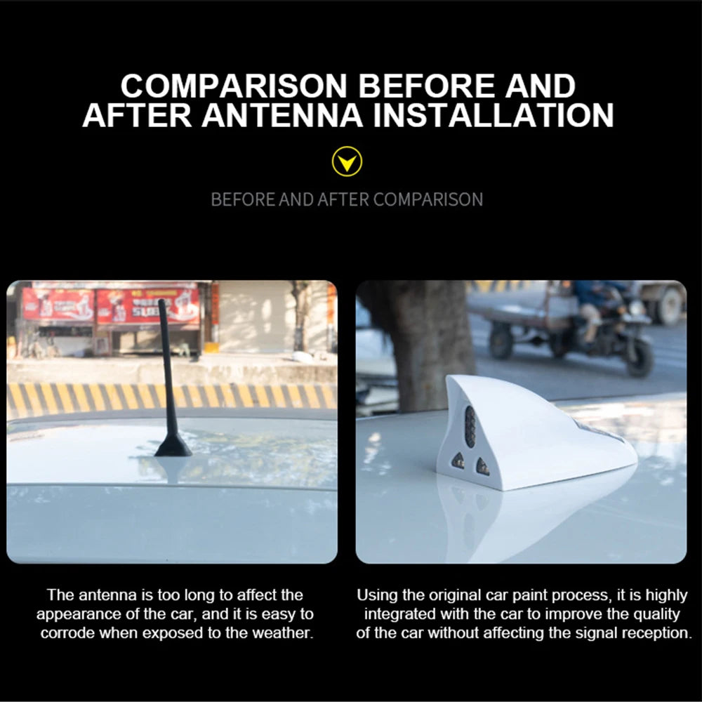 Car Solar LED Anti Collision Light Warning Lights Universal Shark Fin Antenna Light Automobile Modeling Decorating Accessories