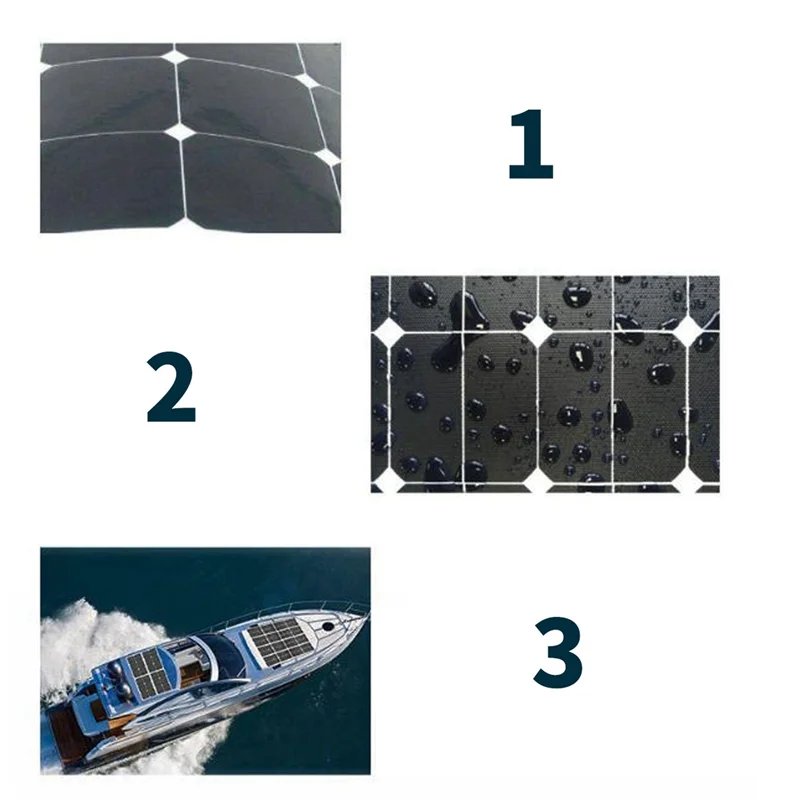 AA81-2X 30W Flexible Solar Panel Solar Cells For Car RV Boat Home Roof Van Camping Solar Battery, 10A Solar Controller Module