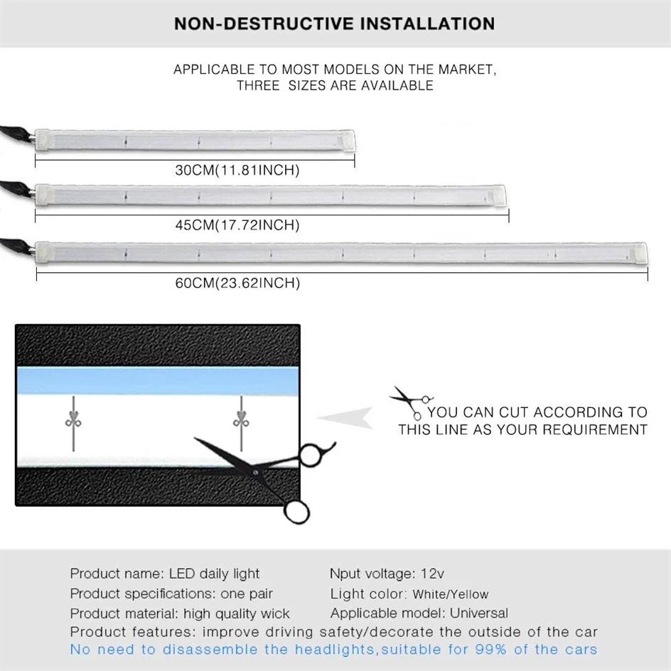 Daytime Running Lights Yellow Turn Signal Lamps