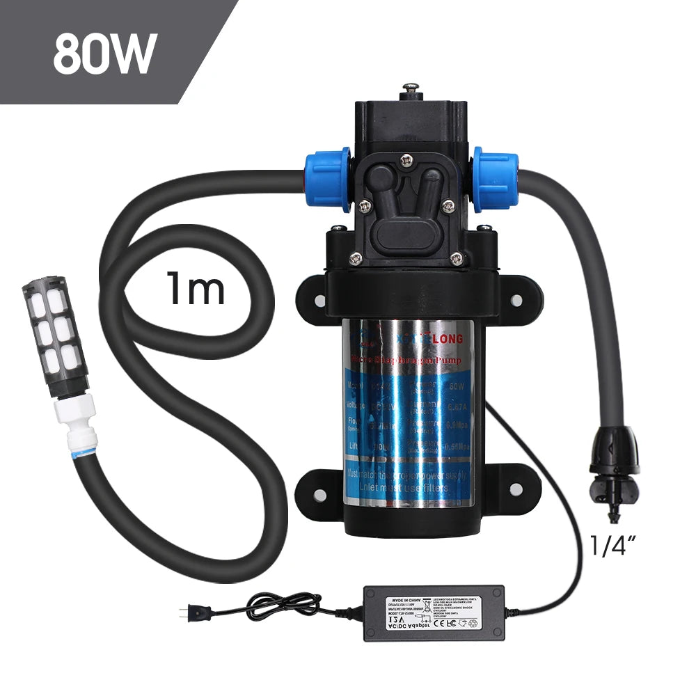 45/60/80/100W 110-240V Self-priming Pressurize Diaphragm Pump for Watering Car Washing Garden Plants Spray Irrigation Power Pump