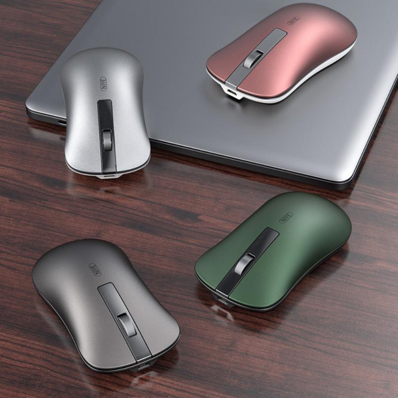 Aluminum Alloy Rechargeable Wireless Mouse For PC Laptop Bluetooth-compatible