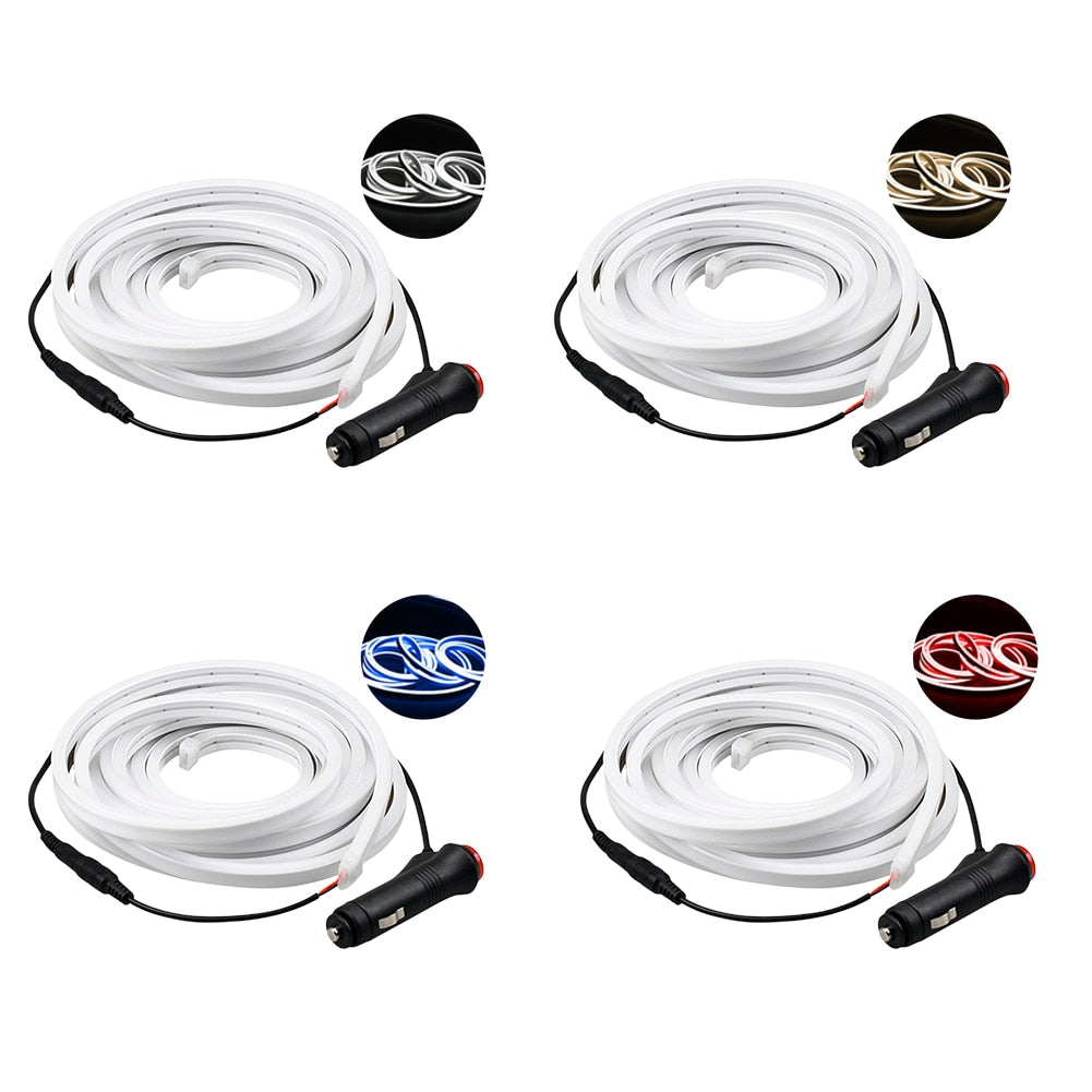 For Tesla Model Y 21-23 4 Colors Car Trunk LED Lamp Strip 12V IP65 Waterproof Interior Lights