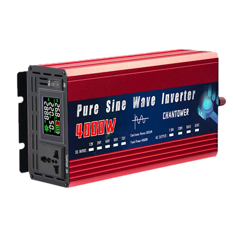 Pure Sine Wave Inverter 12Volt To AC 110v/220v Pure Sine Wave Power Supply Voltage Converter for Car, Solar Inverter
220V 2000W 3000W 4000W DC 12v/24v