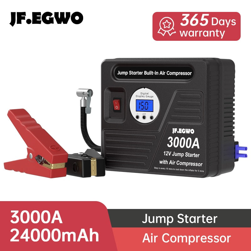 Car Jump Starter Powerful Air Compressor 12V Car Battery Starter Booster Starting Device