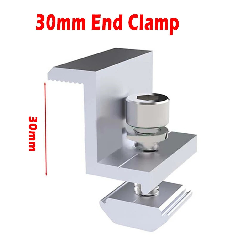 10Pcs Solar Photovoltaic Mounting PV End Clamps 30-45mm Clamps For Solar Module Solar Panel Racking Mounts Accessories
