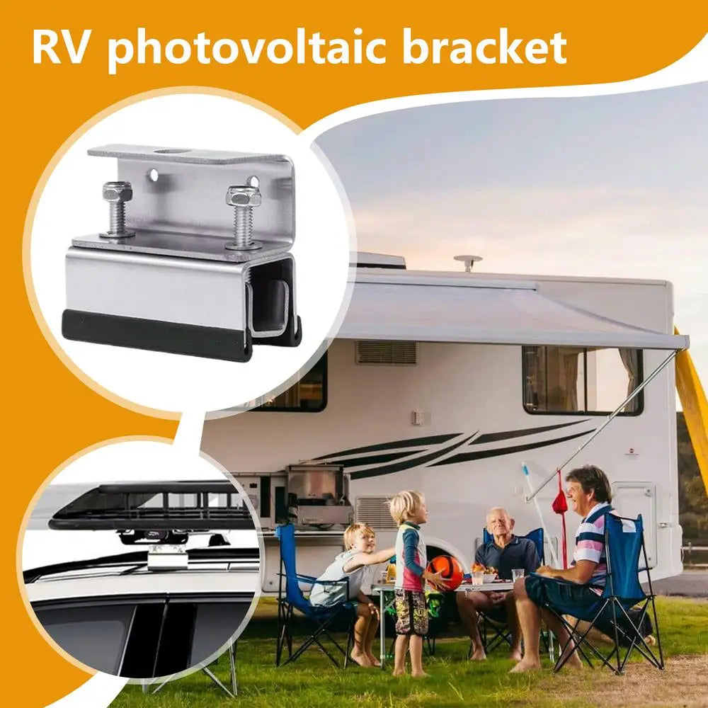 RV Solar Panel Mounting Brackets 4X Solar Panel Brackets Stainless Steel Photovoltaic Stand For Camping Trailer Yacht Wall Boat