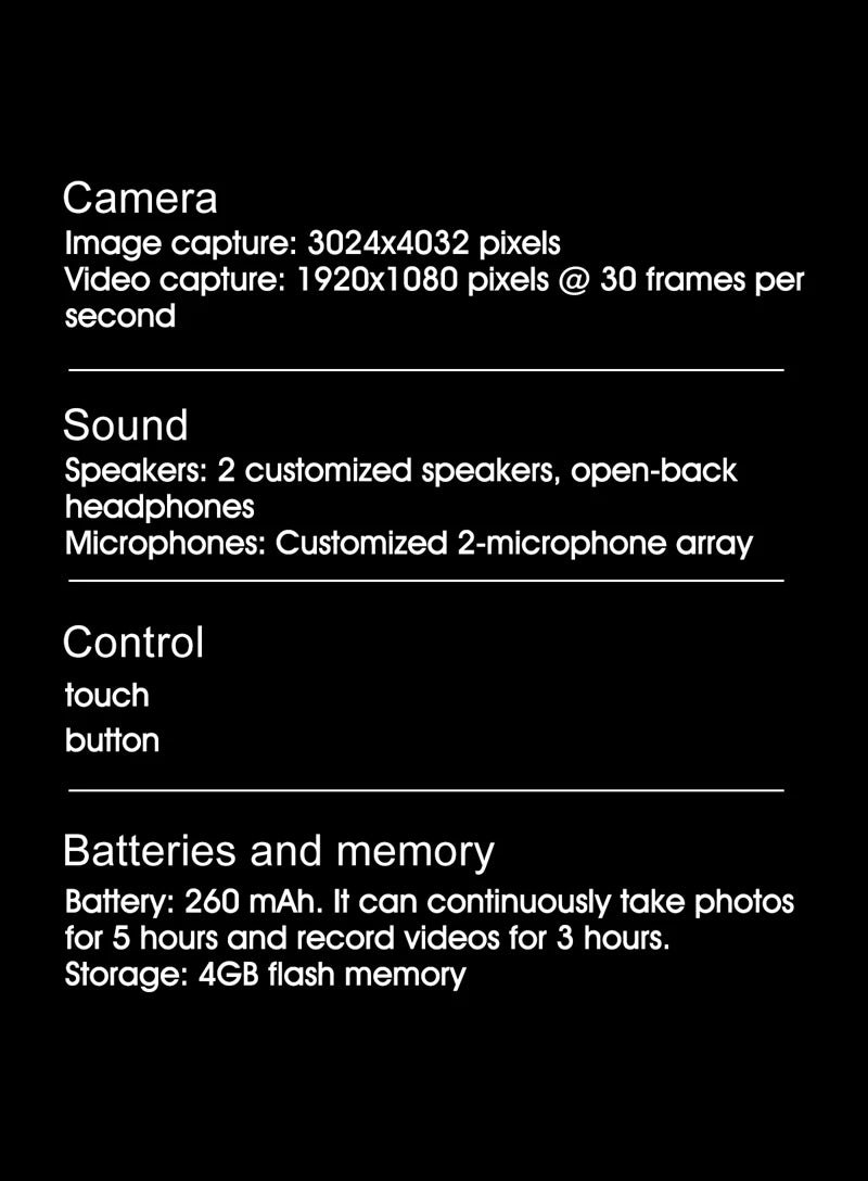 Xiaomi 6k HD Ai Smart Glasses Camera Wearable Mini Camera Bluetooth Call Voice Assistant Control Smart Sports Camera Glasses