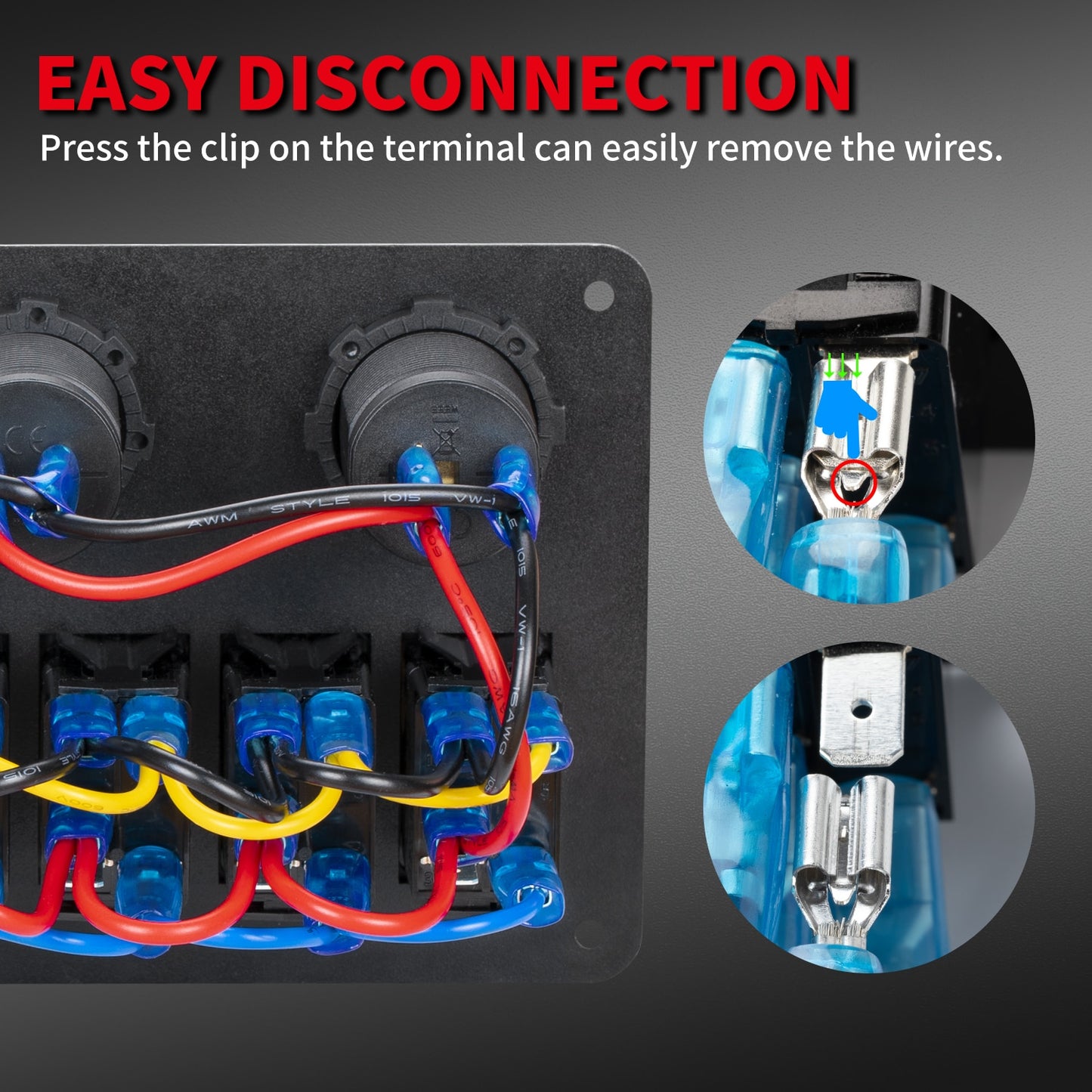 Waterproof Switch Panel, 6 Gang 12Volt Rocker Switch Panel .