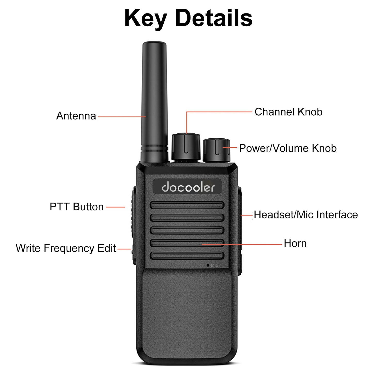 Walkie Talkie 16 Channel Professional FM Transceiver with USB Charging Dock.