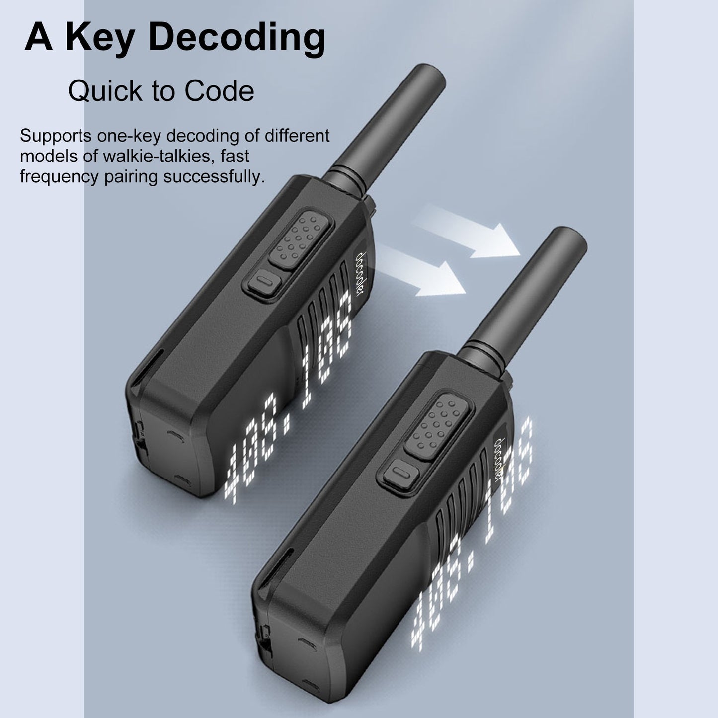 Walkie Talkie 16 Channel Professional FM Transceiver with USB Charging Dock.