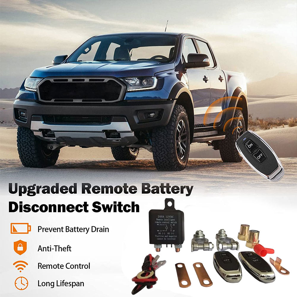 Remote Power-off Switch DC 12V Battery Switch Isolator with Negative Positive Wire Prevent Battery Drain Power-off Master Relay