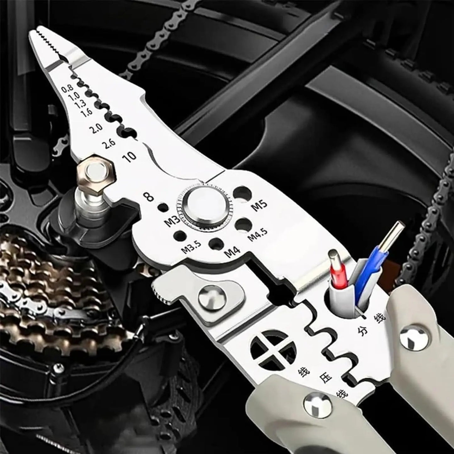 Multifunctional Electrician Pliers, 6-in-1 Wire Stripper Separator, Cutting and Crimping Tool for Cable Repair and Installation