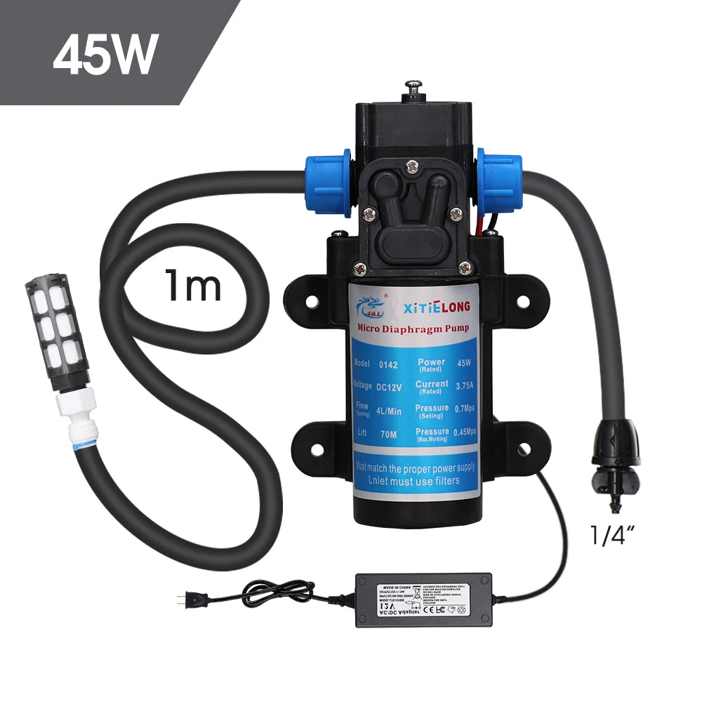 45/60/80/100W 110-240V Self-priming Pressurize Diaphragm Pump for Watering Car Washing Garden Plants Spray Irrigation Power Pump