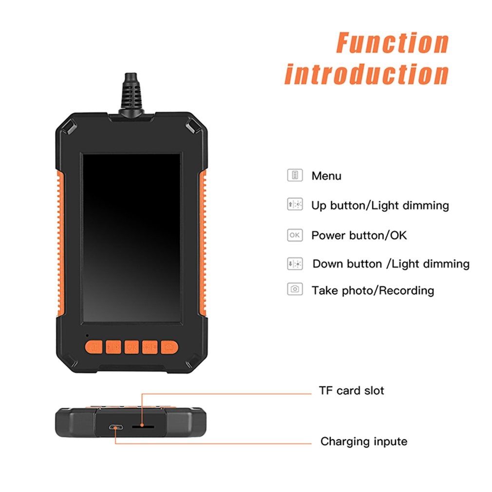 Endoscope Camera 1080P High Definition 4.3 Inch Screen.