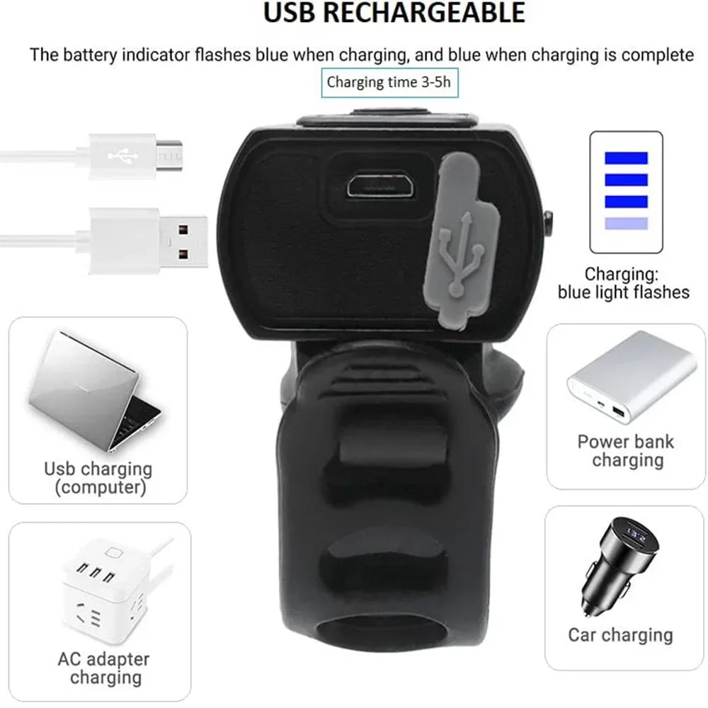 Front Bike Light USB Rechargeable Power Display Bicycle Led Light Waterproof Bicycle Headlight Flashlight Cycling Accessories