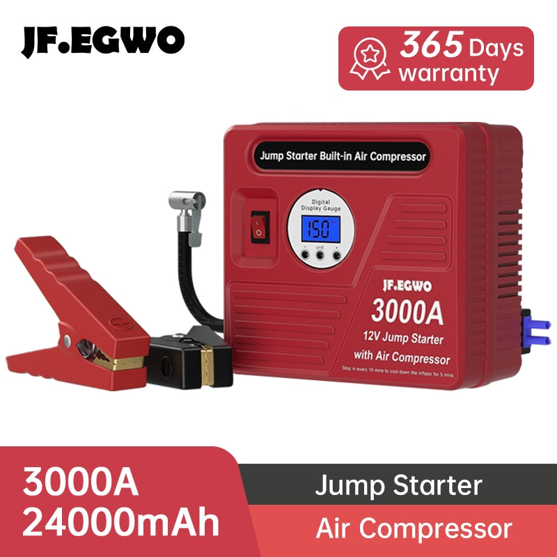 Car Jump Starter Powerful Air Compressor 12V Car Battery Starter Booster Starting Device