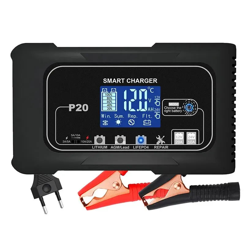 15A/20A Smart Battery Charger for Lead-Acid and Lithium. Batteries
