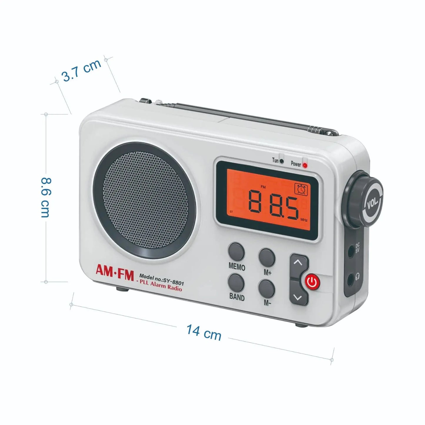 Portable Radio AM FM Radio Audio Receiver Stable Signal Radio With 3.5MM Earphone Plug Stretchable Antenna USB Battery Powered