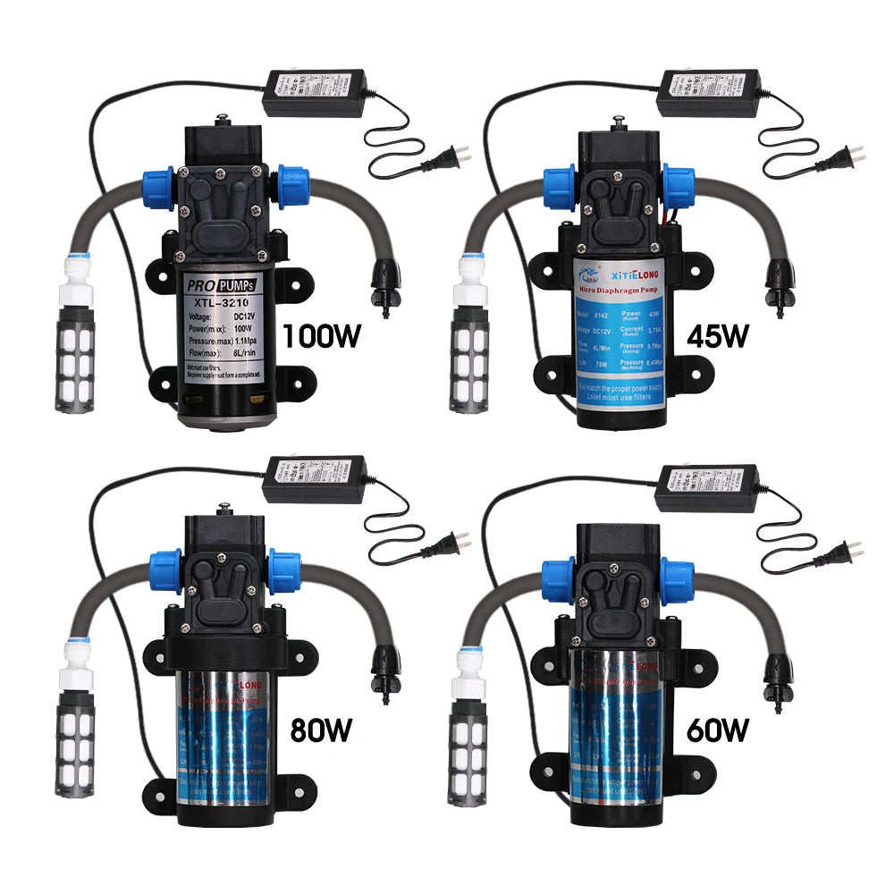 45/60/80/100W 110-240V Self-priming Pressurize Diaphragm Pump for Watering Car Washing Garden Plants Spray Irrigation Power Pump
