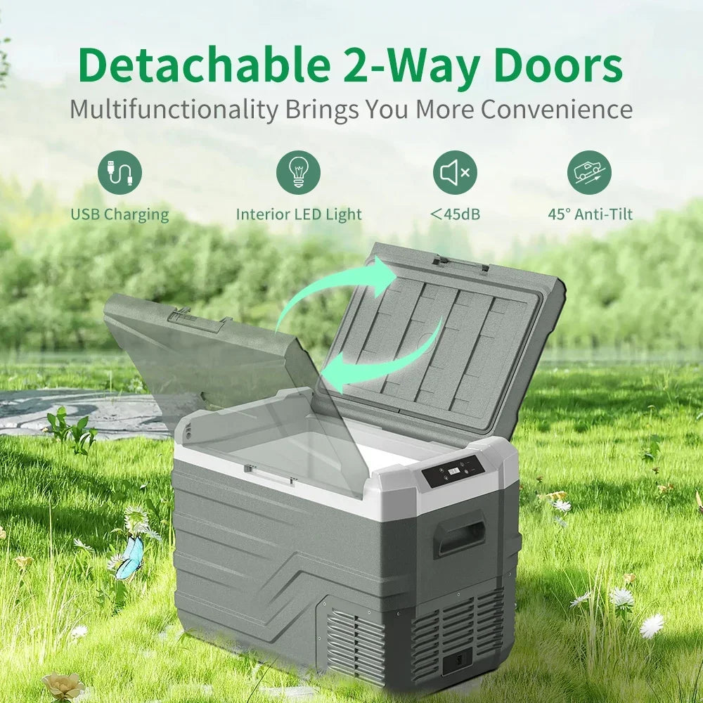 NL 25L, 35L, 45L Car Refrigerator with 12V Compressor - 12/24V DC and 100 - 240V AC Portable Cooler for Camping and Travel