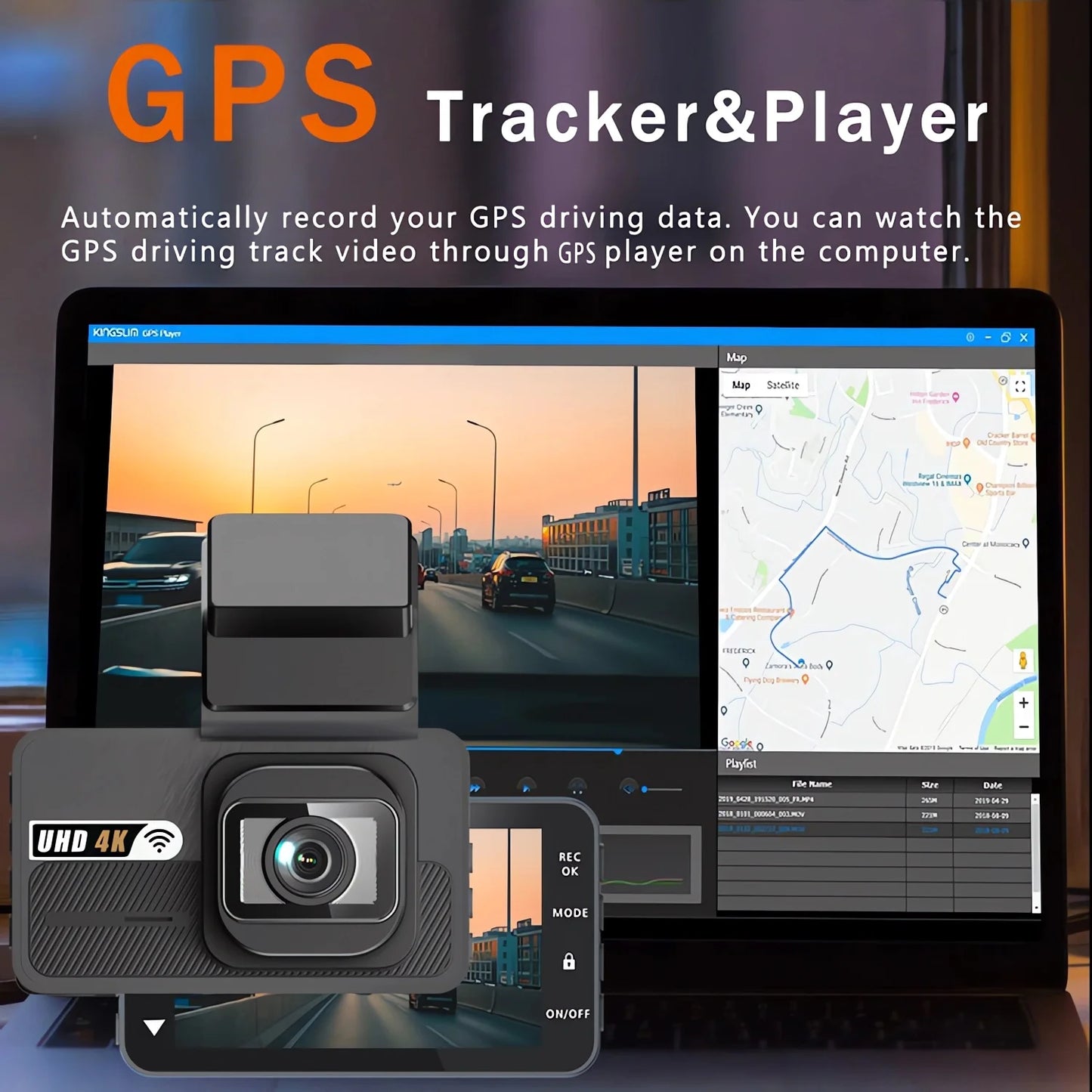 Dash Cam UHD 3840*2160P 4K + 2.5K Dual Lens Car DVR with ADAS 5G WiFi GPS Black Box Video Drive Recorder WDR/HDR Night Vision