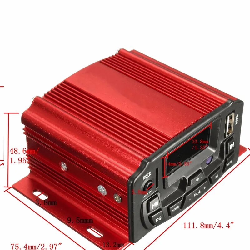 12V Motorcycle Sound System Bluetooth Audio Remote