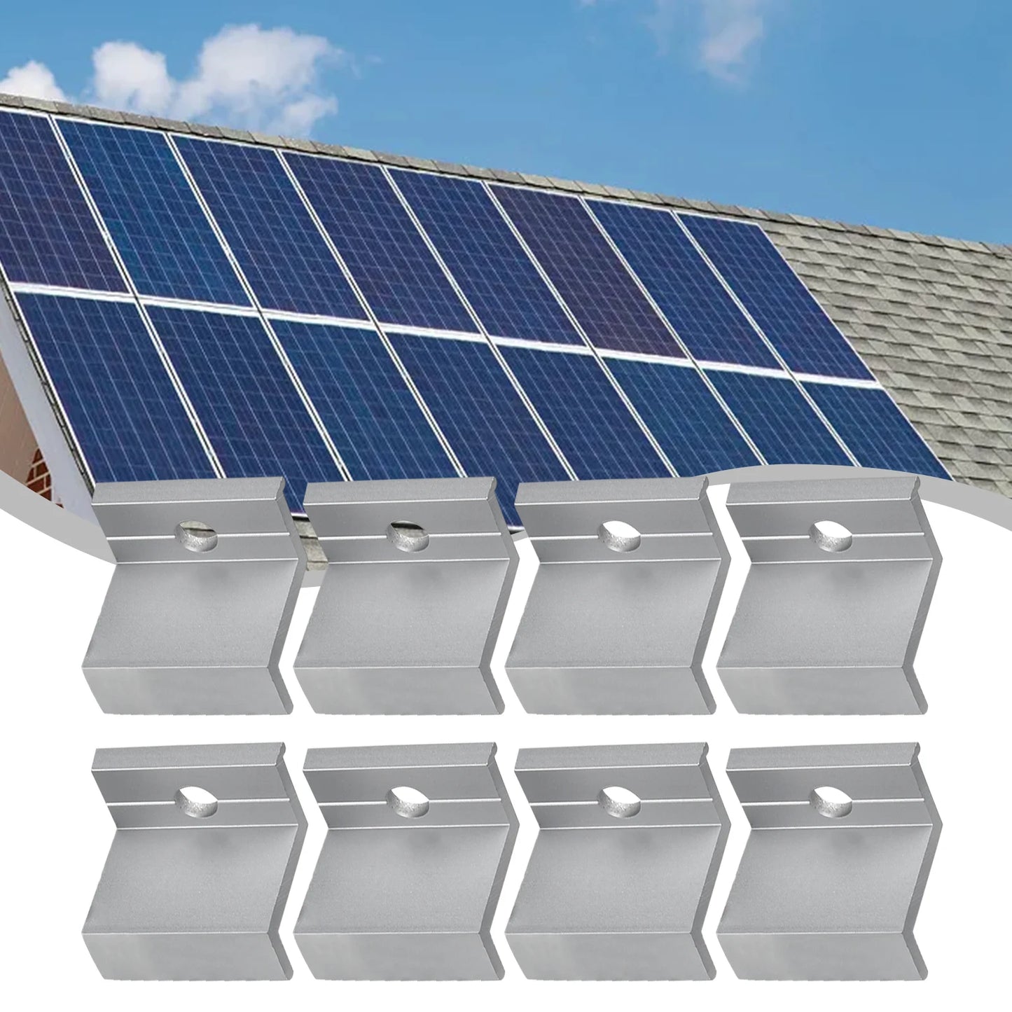 10Pcs Solar Photovoltaic Mounting PV End Clamps 30-45mm Clamps For Solar Module Solar Panel Racking Mounts Accessories