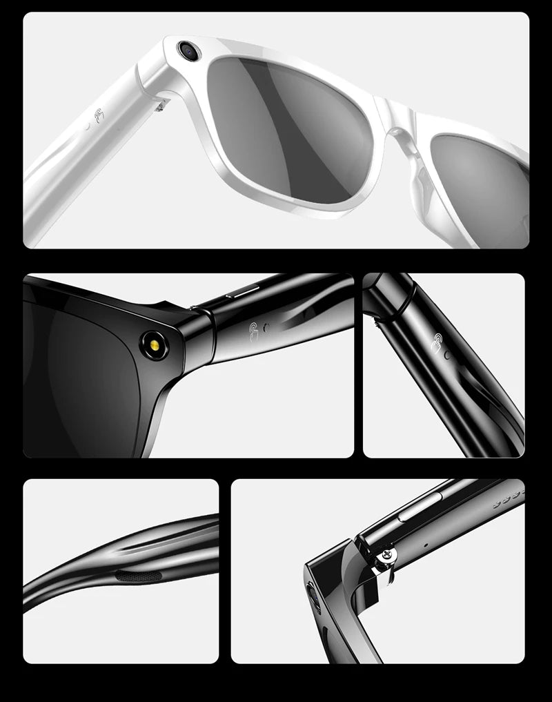 Xiaomi 6k HD Ai Smart Glasses Camera Wearable Mini Camera Bluetooth Call Voice Assistant Control Smart Sports Camera Glasses