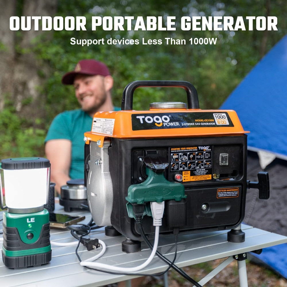Power Portable Generator, 1000W Gasoline Powered Generator for Backup Home Use Camping