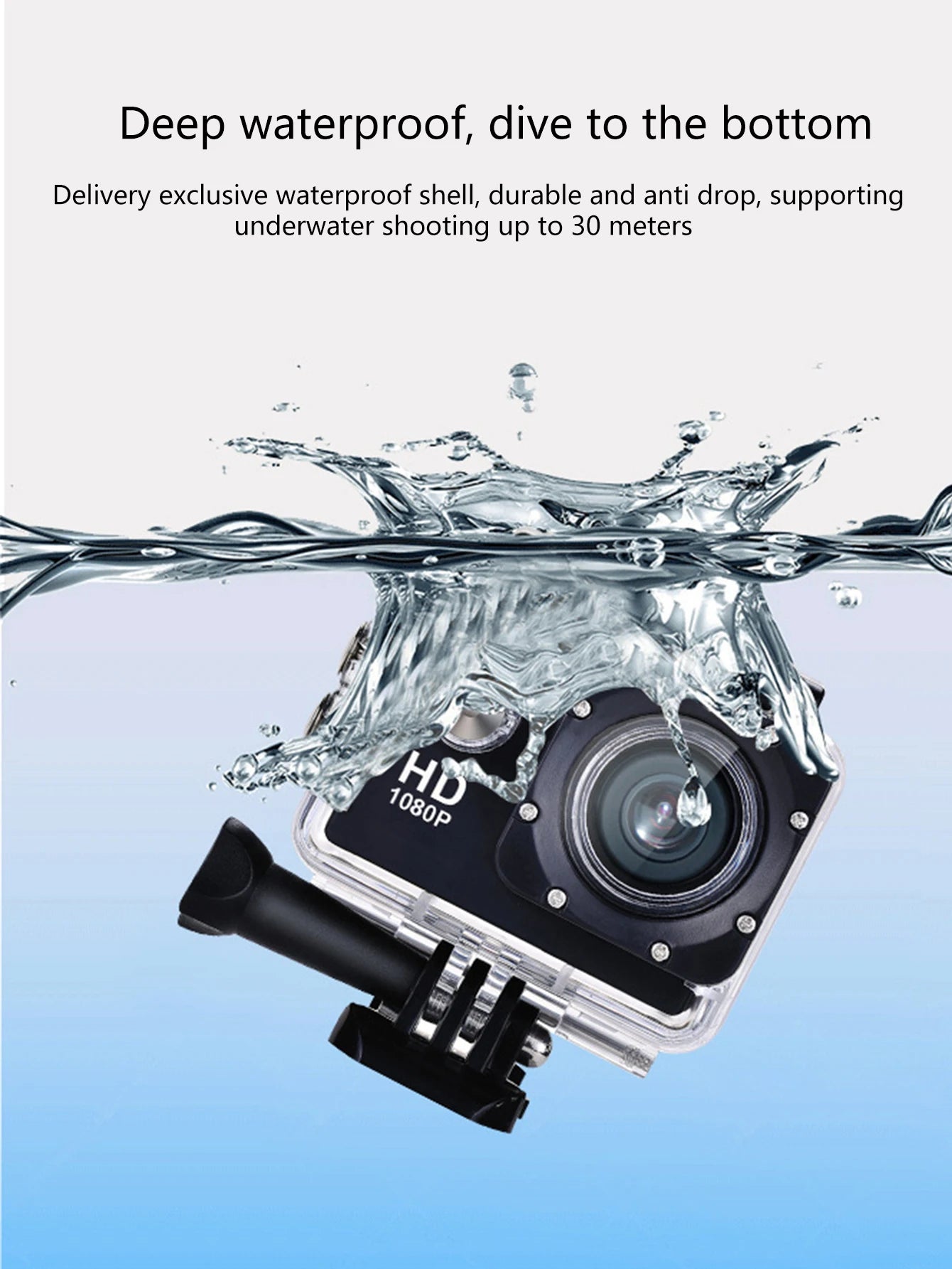 T-WOLF Outdoor Sports Waterproof Camera 1080P HD Mini DV Panoramic 2 Inch Screen Diving Bike Car Recorder for Business