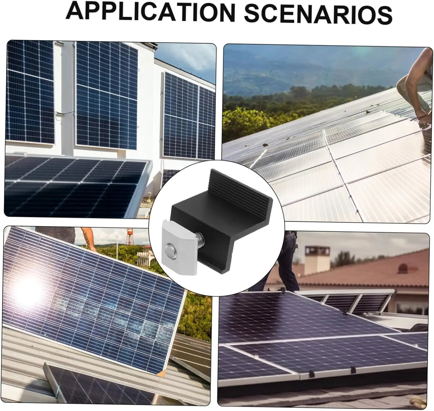 8Pcs/set Solar Photovoltaic Bracket, 12cm Solar Panel Mounting Rail, Aluminum Alloy Clamp For Roof Solar Module Solar Panel