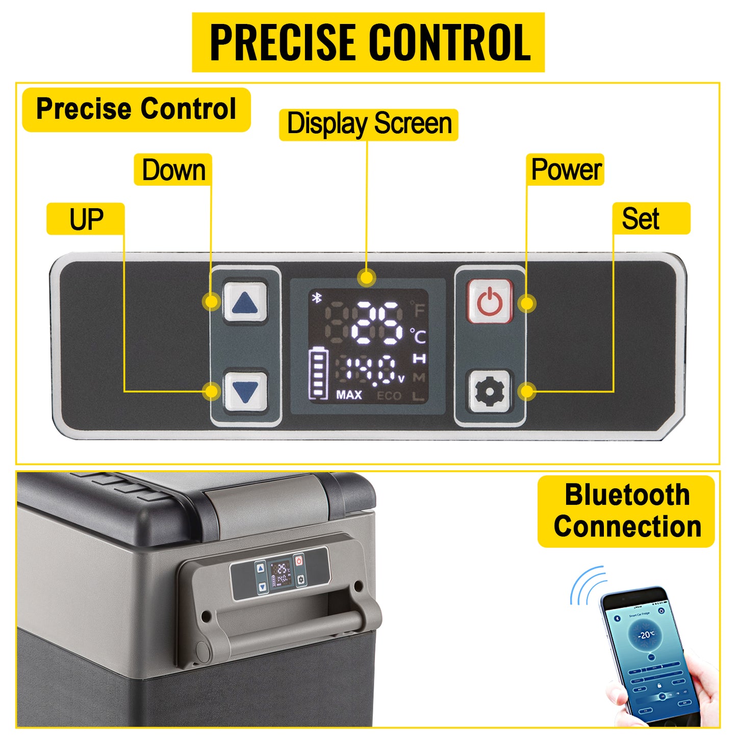 Car Refrigerator Mini Fridge Freezer Portable Compressor Cooler 12/24V DC 110-240V Ice Box