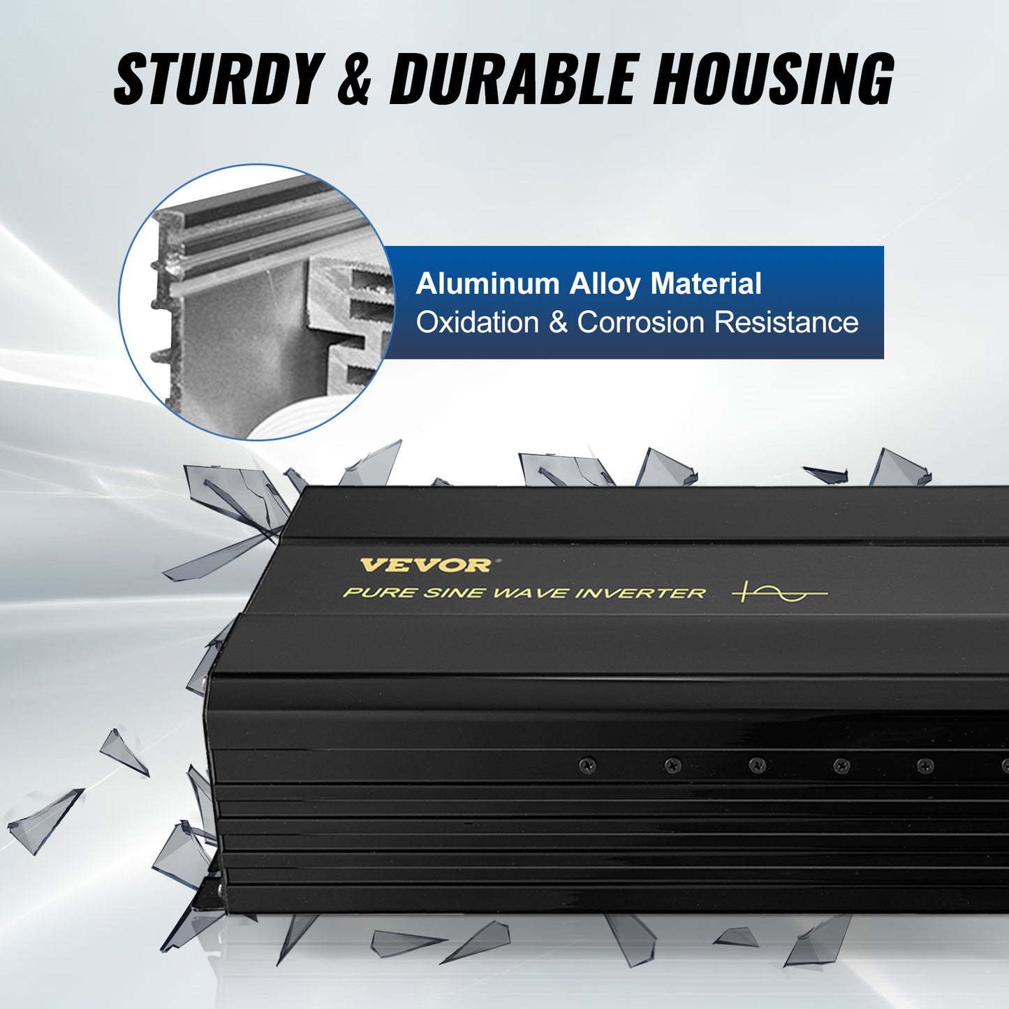 Sine Wave Power Inverter 12V DC to 120V AC . Powers TVs, Laptops, and Fans,