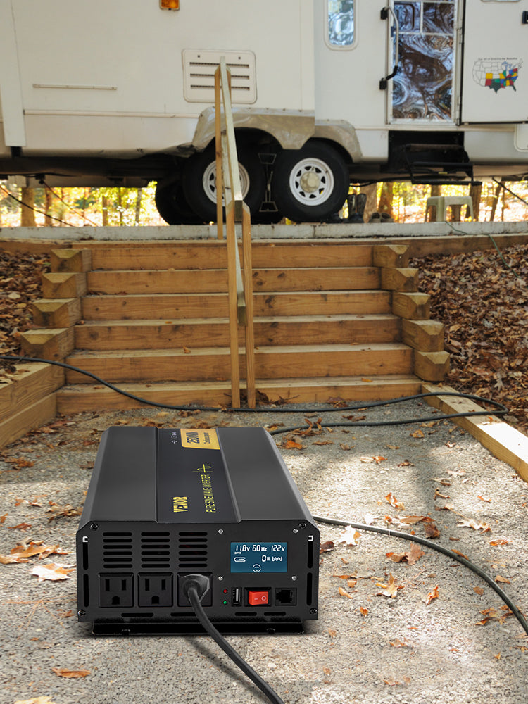 Sine Wave Power Inverter 12V DC to 120V AC . Powers TVs, Laptops, and Fans,