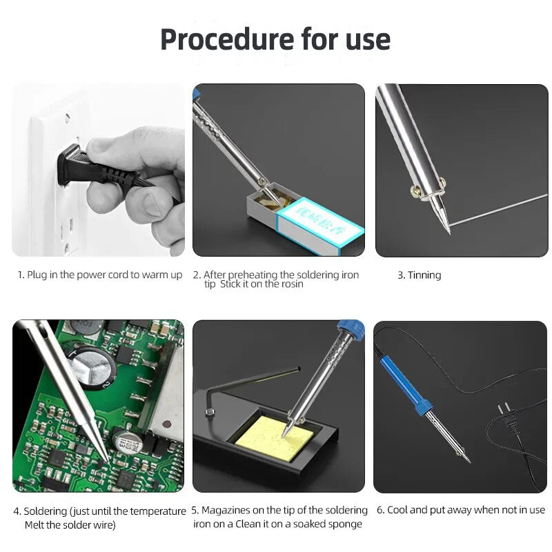 Electric Irons Soldering Temperature Adjustable Electric Iron Mini Handle Heat Pencil Soldering Iron Soldering Tool Iron Tip 60w