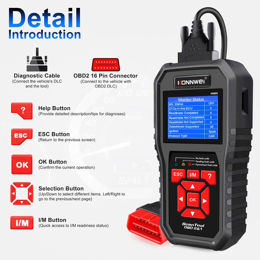 OBD2 Car Diagnostic Scanner  Check Engine Automotive Car Scanner Code Reader Black