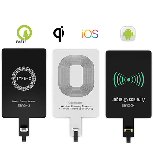 Qi Wireless Charging Receiver Micro USB Type C Universal Fast Wireless Charger Adapter For Samsung Huawei iPhone For Xiaomi