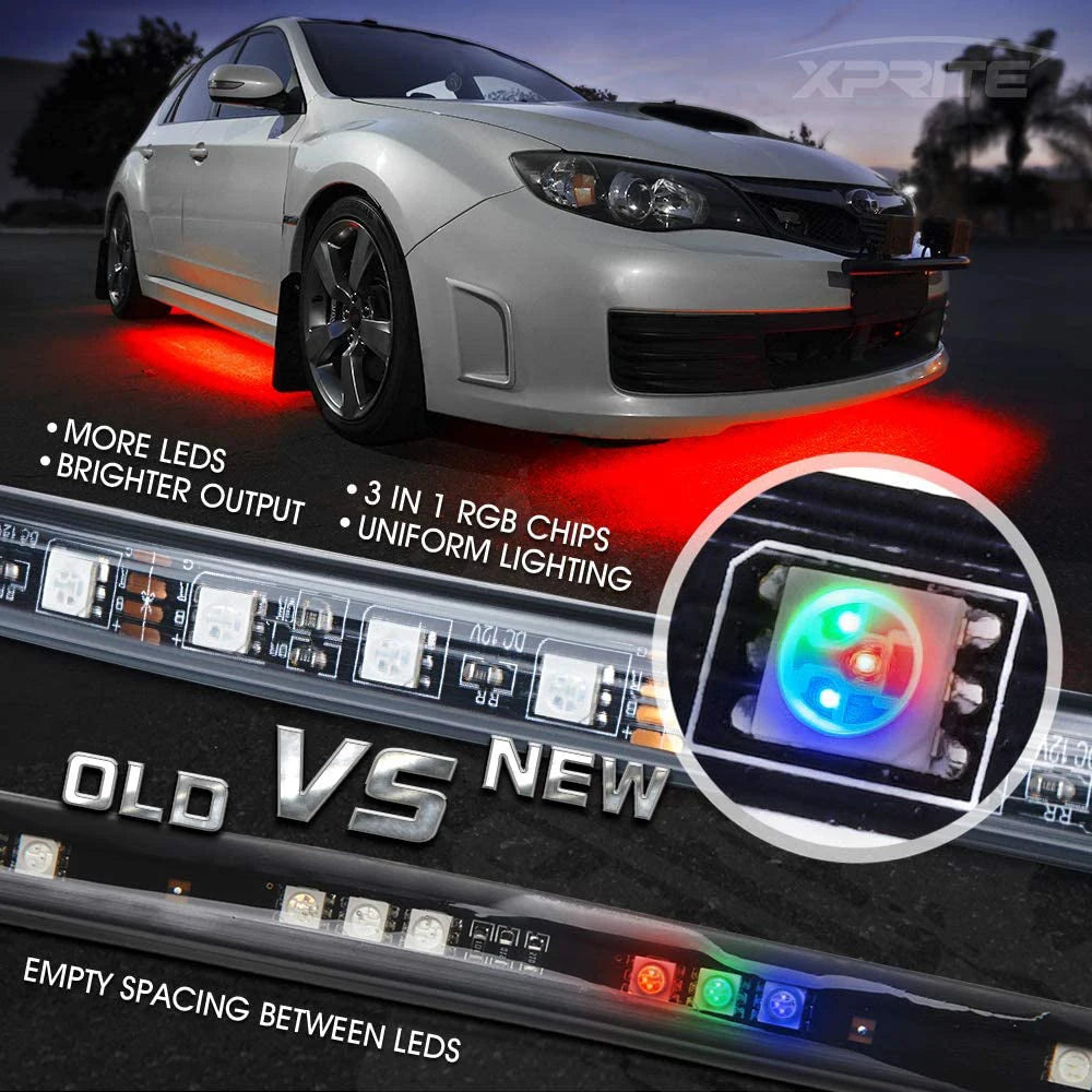 OKEEN 6pcs Led RGB Car Underbody Lights Strip