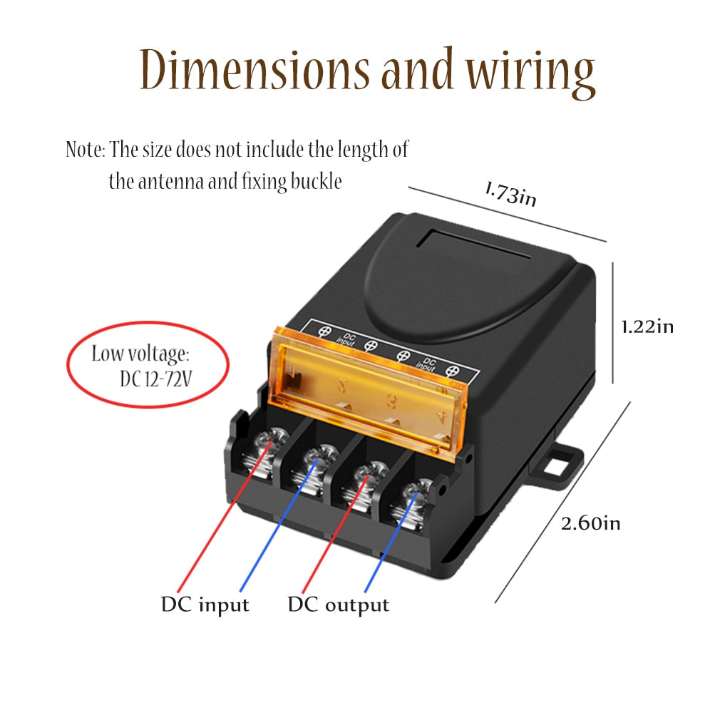 Wireless ON-OFF Switch Remote Control High-power 30A Wide Voltage DC12-72V