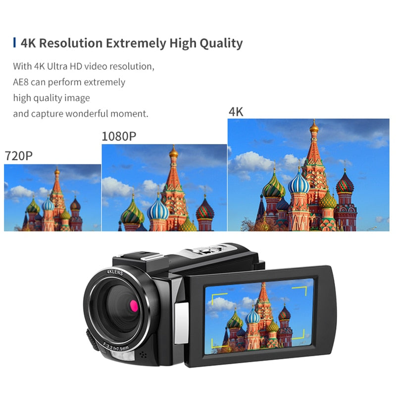 4K Video Camera IR Night Vision Camcorder