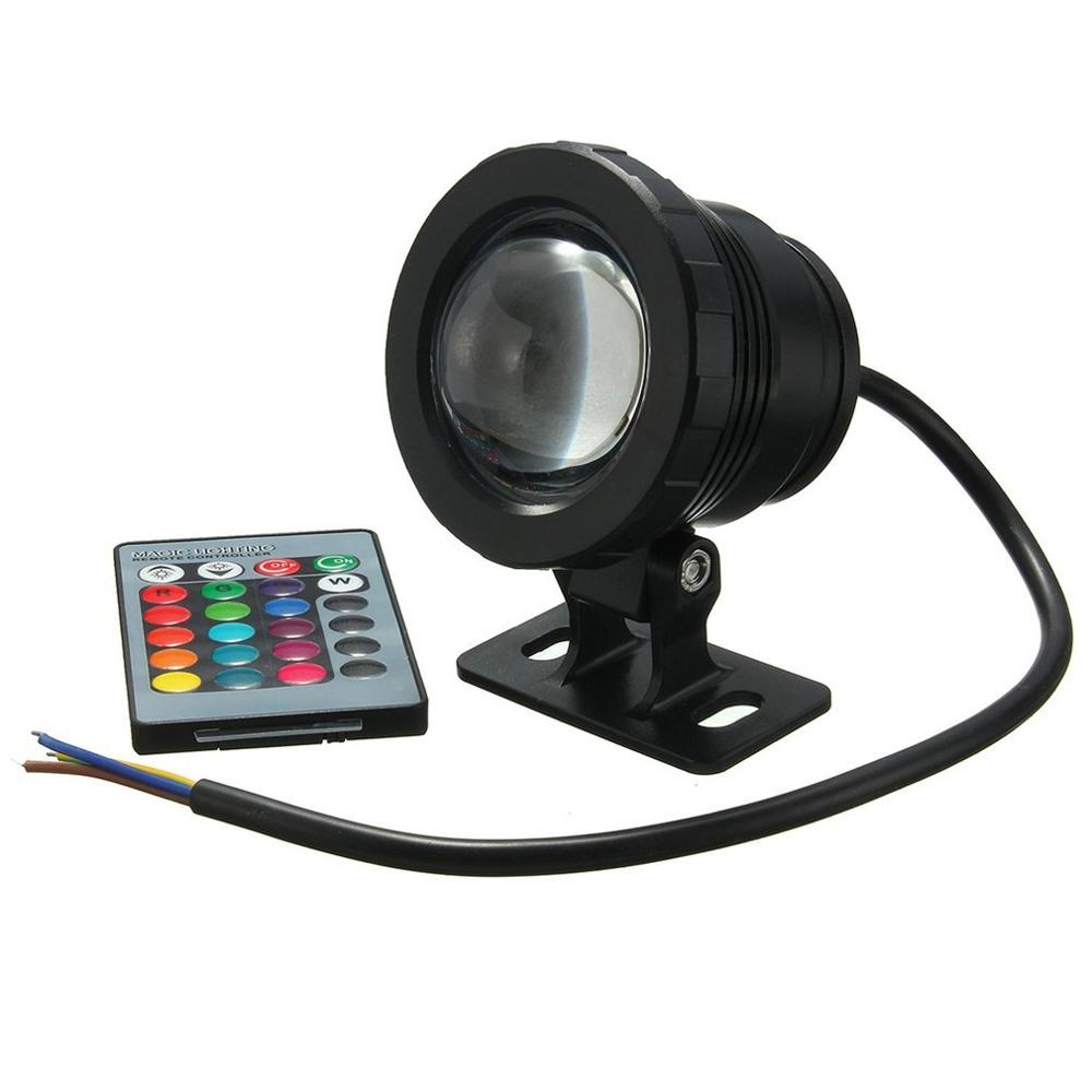 Waterproof 10W RGB LED Light Garden Fountain Pool Pond Spotlight Super Bright Underwater Light Lamp With Remote Control