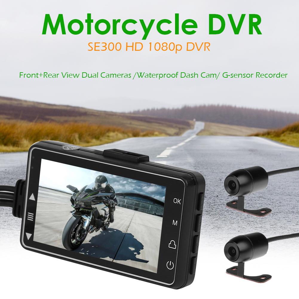 SE300 1080P Motorcycle DVR Dash Cam with Front and Rear View.