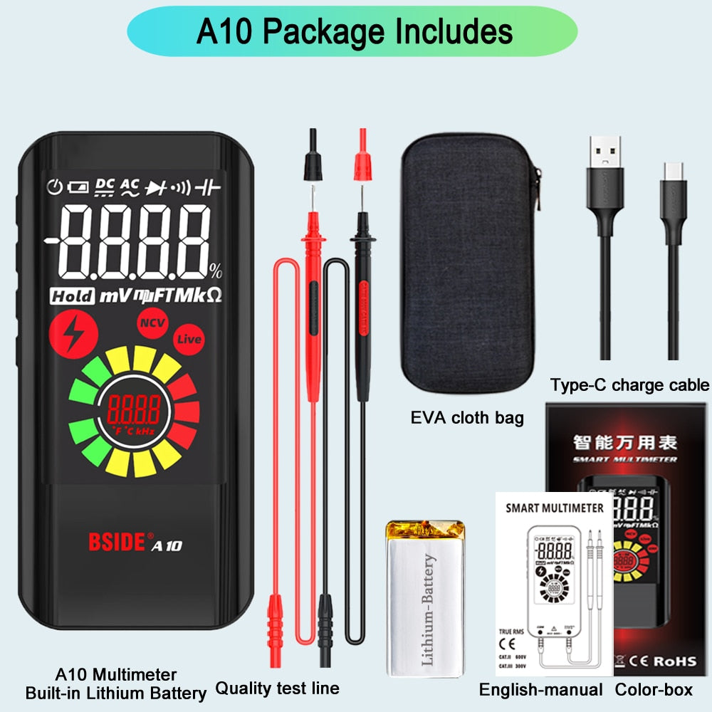 Professional Digital Multimeter DC/AC Voltage Electric Tester USB charging