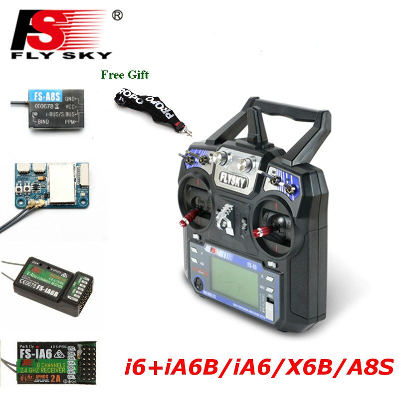 FLYSKY FS-i6 FS I6 2.4G 6CH Transmitter, FS-X6B Receiver for Helicopter Airplane FPV Drone Mode