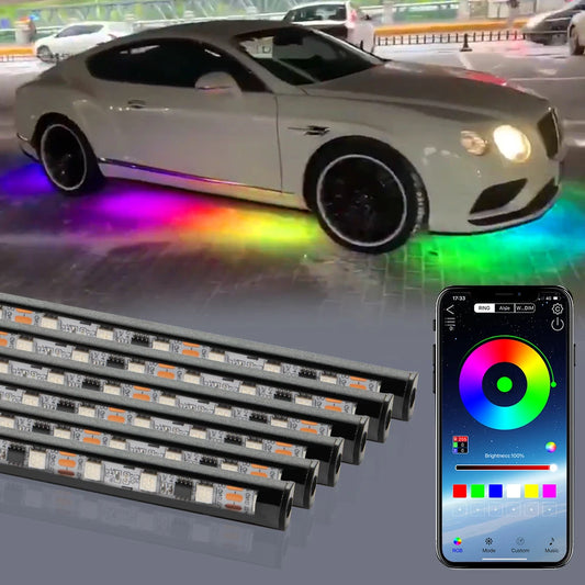 OKEEN 6pcs Led RGB Car Underbody Lights Strip