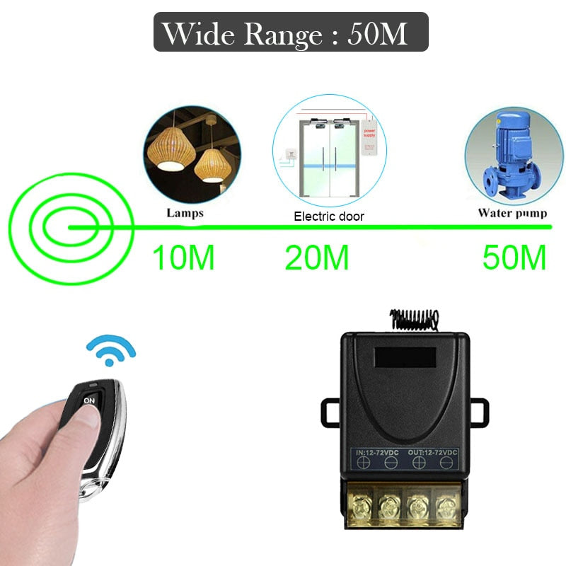 Remote Control Wireless Switch DC 12V 24V 72V 30A remote relay on off