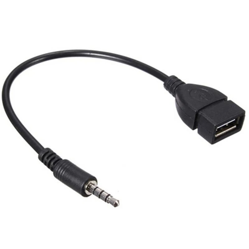 3.5mm Male Audio AUX Jack to USB 2.0 Type A Female