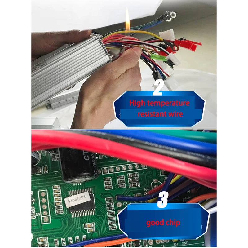 EBike EV Electric Vehicle Controller 48V 64V 350W 450W 500W 600W 800W 1000W 1200W Brushless Motor Tricycle Smart Hall Battery