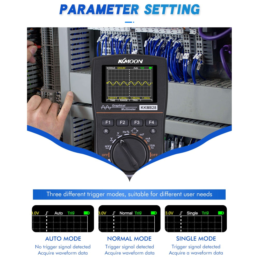 KKM828 Intelligent Graphical Digital Oscilloscope Multimeter 2.4 In Color Screen.